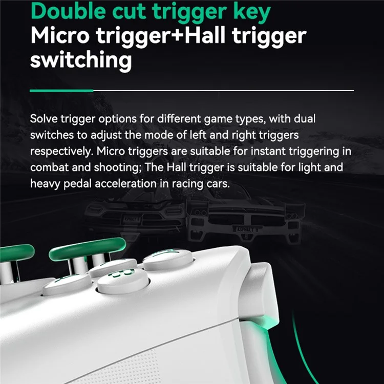 Controlador de juego inalámbrico Z03 Dual Joystick Bluetooth 5.3 - Blanco