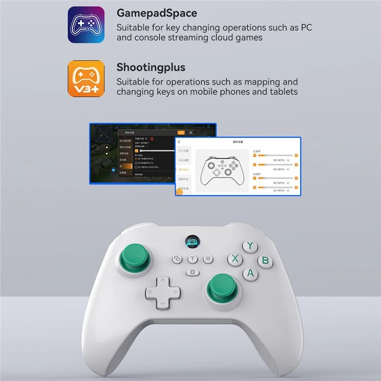Controlador de juego inalámbrico Z03 Dual Joystick Bluetooth 5.3 - Blanco