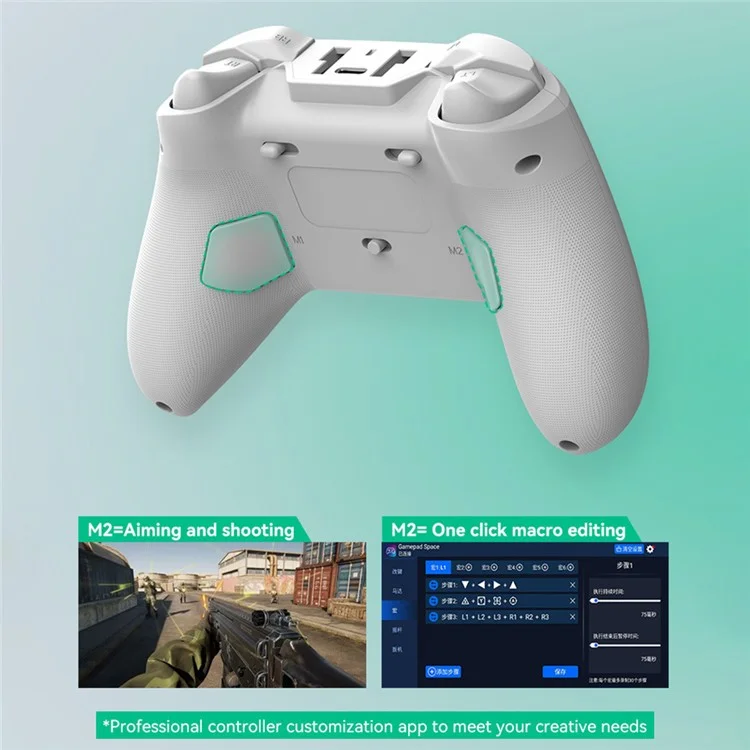 Controlador de juego inalámbrico Z03 Dual Joystick Bluetooth 5.3 - Blanco