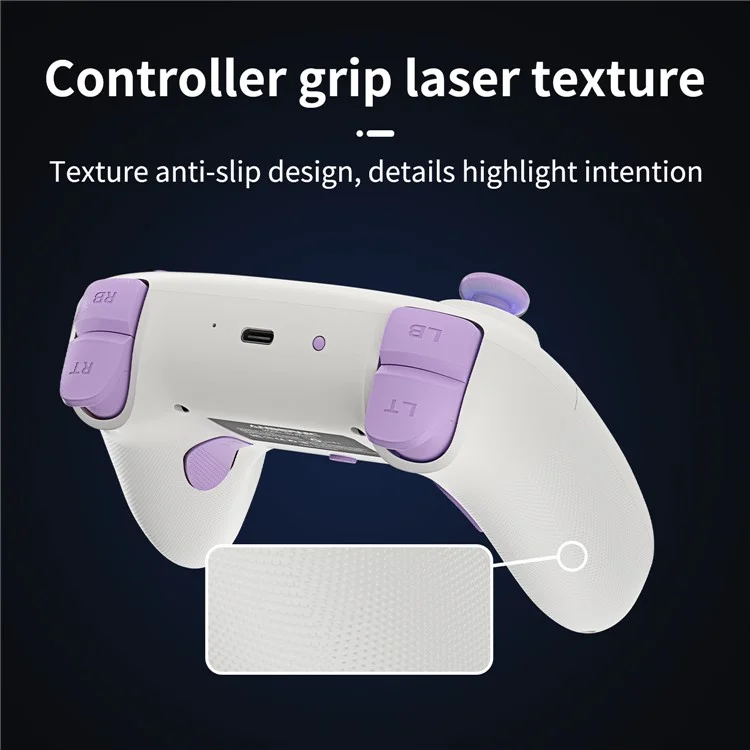 AMPOWN RGP01 Wireless Game Controller RGB Light Gamepad for Android iOS PC Switch - Beige