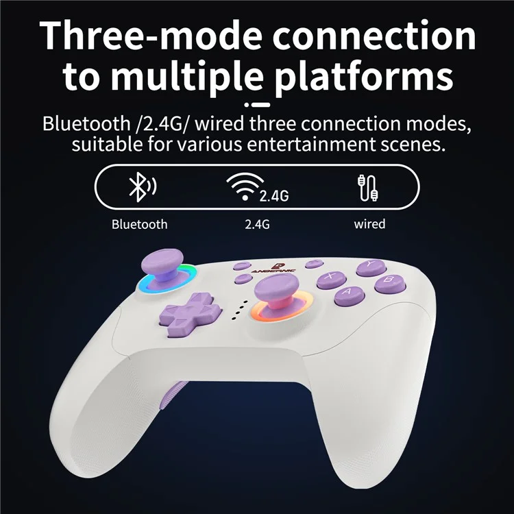 AMPOWN RGP01 Wireless Game Controller RGB Light Gamepad for Android iOS PC Switch - Beige