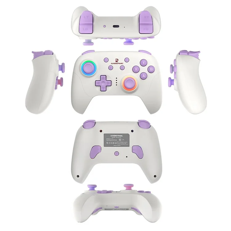 AMPOWN RGP01 Wireless Game Controller RGB Light Gamepad for Android iOS PC Switch - Beige