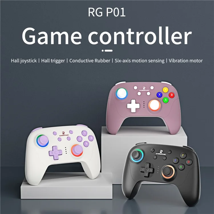 AMPOWN RGP01 Wireless Game Controller RGB Light Gamepad for Android iOS PC Switch - Beige