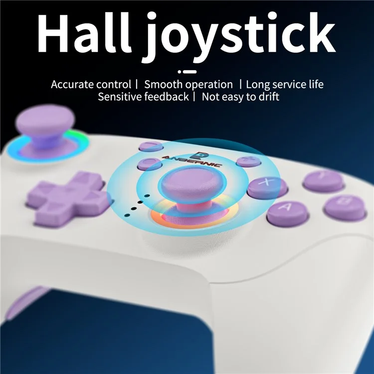 AMPOWN RGP01 Wireless Game Controller RGB Light Gamepad for Android iOS PC Switch - Beige