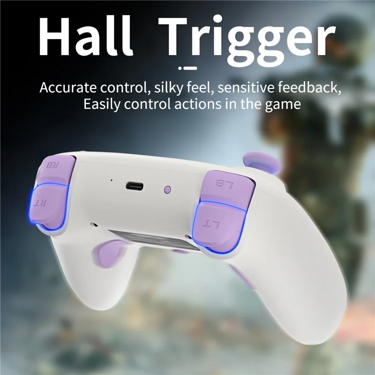 AMPOWN RGP01 Wireless Game Controller RGB Light Gamepad for Android iOS PC Switch - Beige