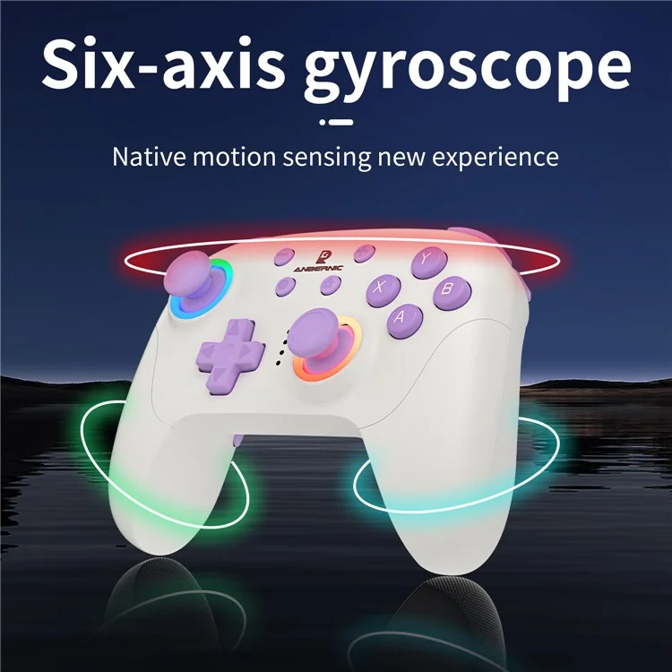 AMPOWN RGP01 Wireless Game Controller RGB Light Gamepad for Android iOS PC Switch - Beige