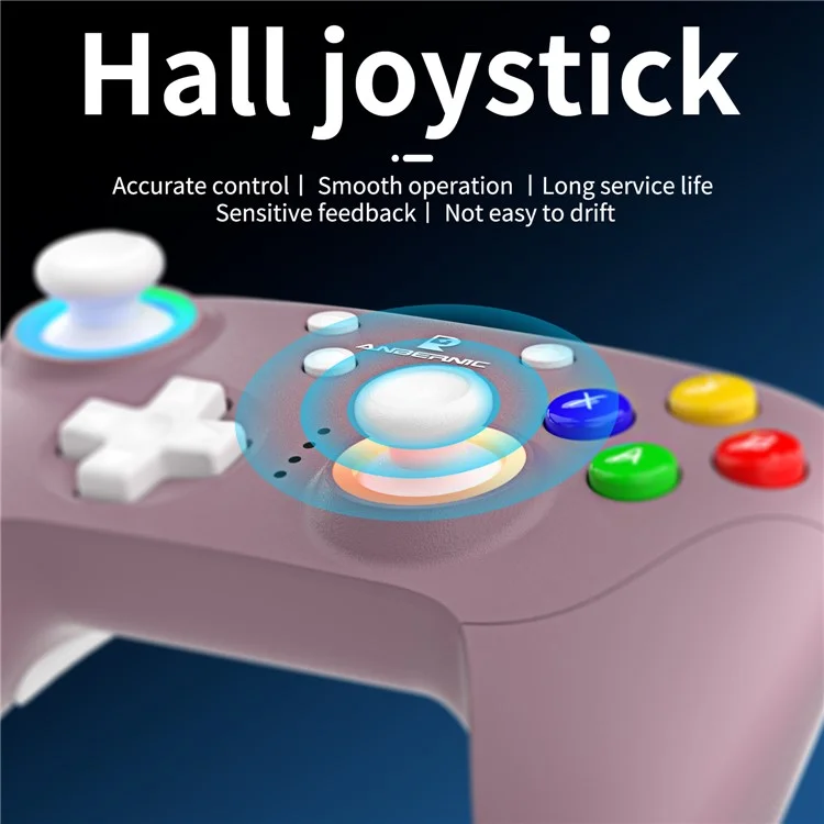 AMPOWN RGP01 Wireless Game Controller RGB Light Gamepad for Android iOS PC Switch - Purple