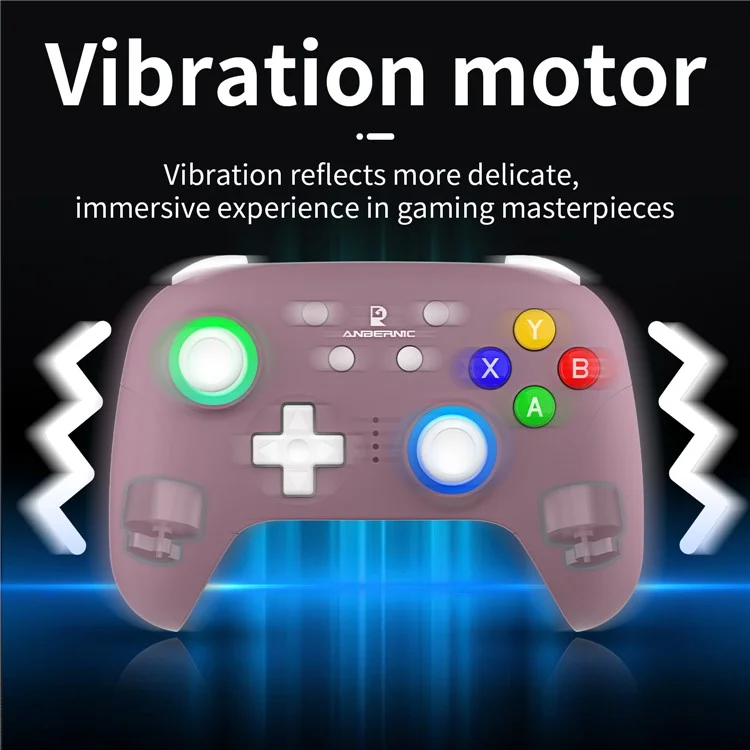 AMPOWN RGP01 Wireless Game Controller RGB Light Gamepad for Android iOS PC Switch - Purple