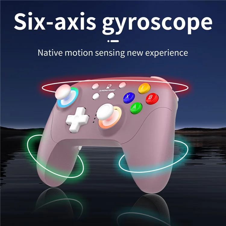 AMPOWN RGP01 Wireless Game Controller RGB Light Gamepad for Android iOS PC Switch - Purple