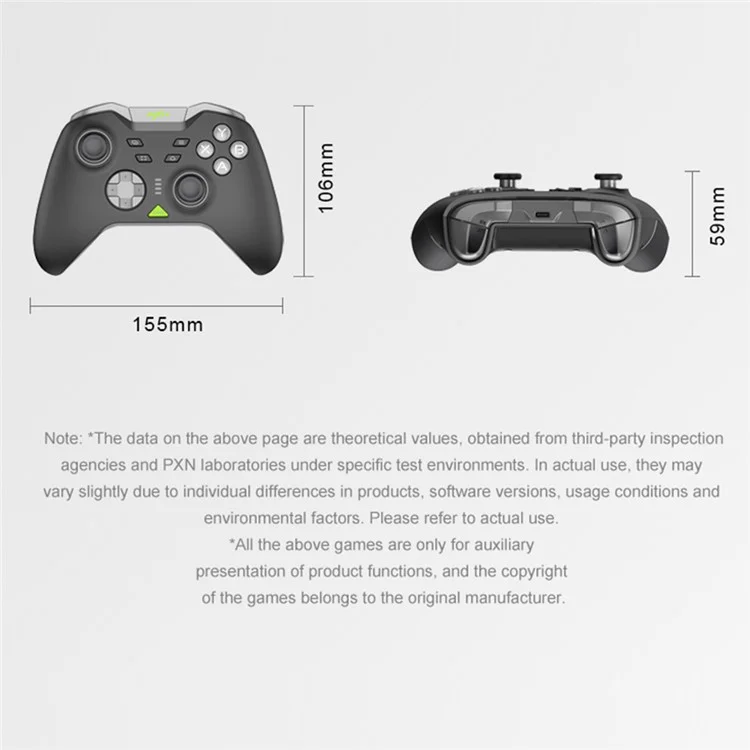 PXN P5 Bluetooth-compatible Wireless Game Controller with Receiver for Steam PC  /  Android  /  iOS  /  Nintendo Switch - Black