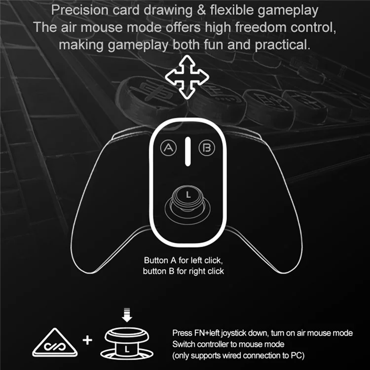 PXN P5 Bluetooth-compatible Wireless Game Controller with Receiver for Steam PC  /  Android  /  iOS  /  Nintendo Switch - Black