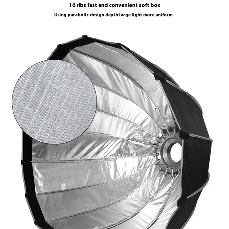 Boîte à lumière parabolique de 90 cm avec grille et support Bowens à libération rapide pour éclairage de studio