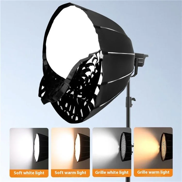 Boîte à lumière parabolique de 90 cm avec grille et support Bowens à libération rapide pour éclairage de studio