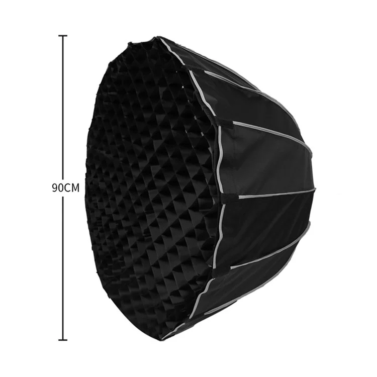 Boîte à lumière parabolique de 90 cm avec grille et support Bowens à libération rapide pour éclairage de studio