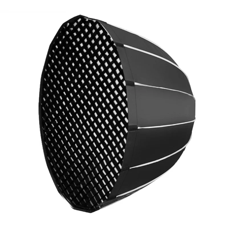 120cm Deep Parabolic Softbox with Grille Quick Release Bowens Mount Photography Umbrella for Studio Lighting