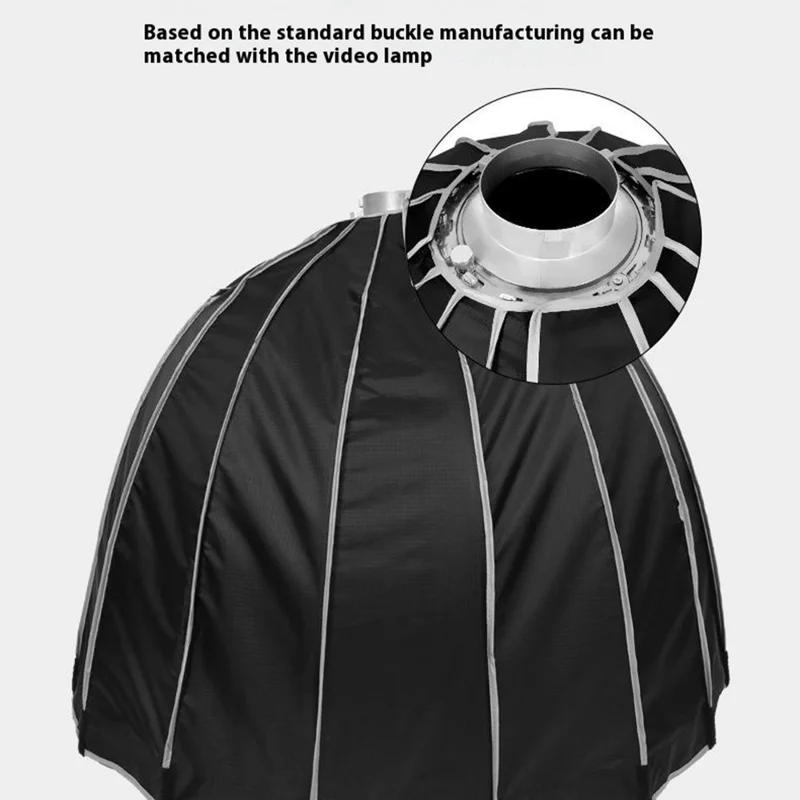 120cm Deep Parabolic Softbox with Grille Quick Release Bowens Mount Photography Umbrella for Studio Lighting