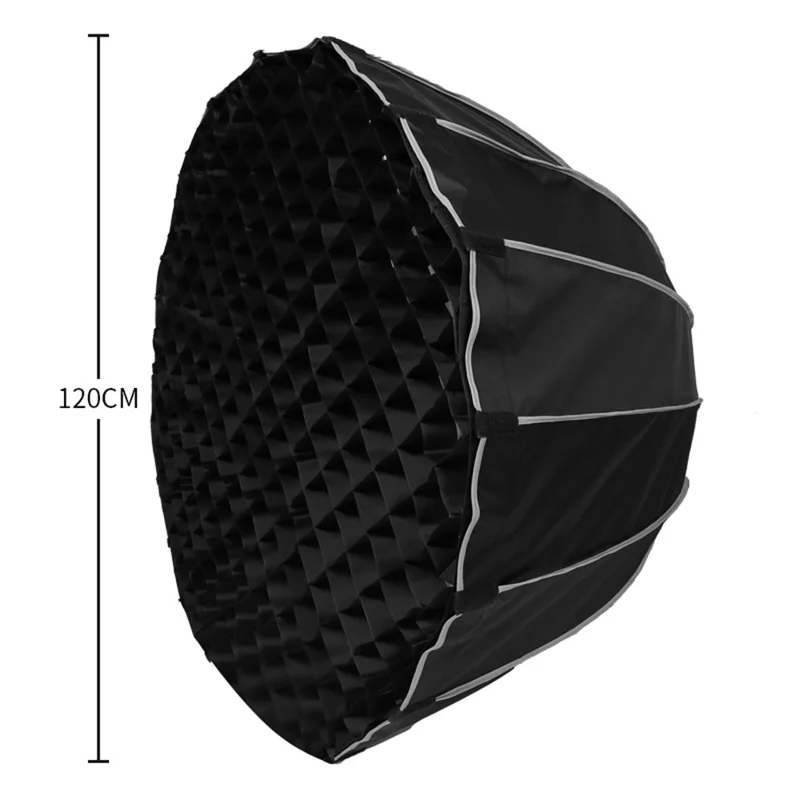 120cm Deep Parabolic Softbox with Grille Quick Release Bowens Mount Photography Umbrella for Studio Lighting