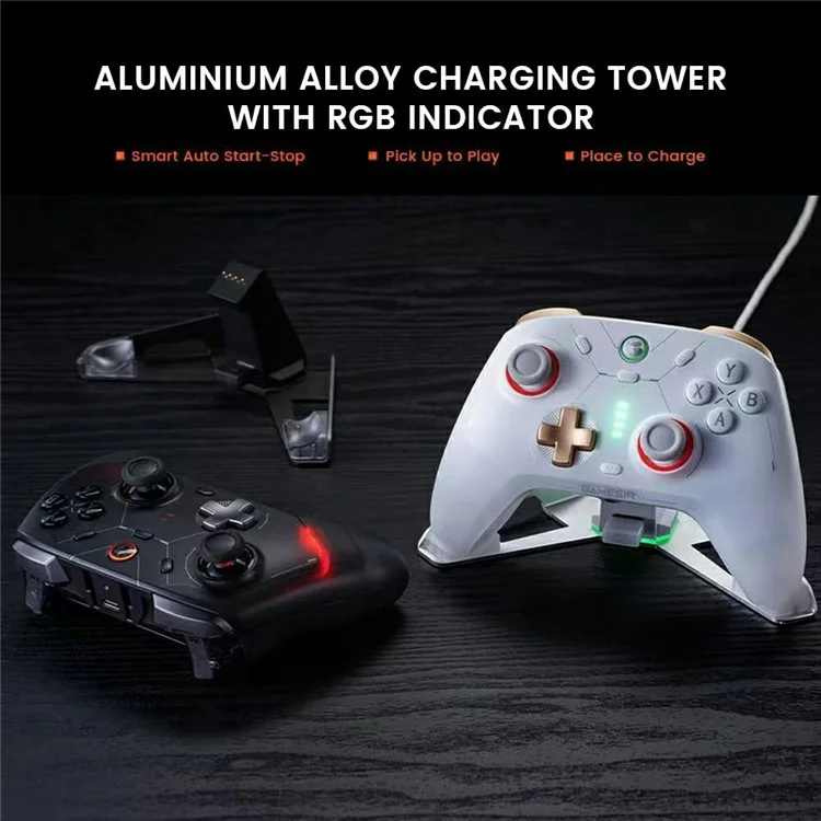 GAMESIR Cyclone 2 Controller di Gioco Bluetooth con Dock di Ricarica per PC / Switch / iOS / Android - Bianco