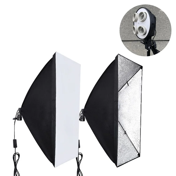 Kit di luci per studio fotografico a quattro teste con softbox per ritratti e prodotti - Spina UK