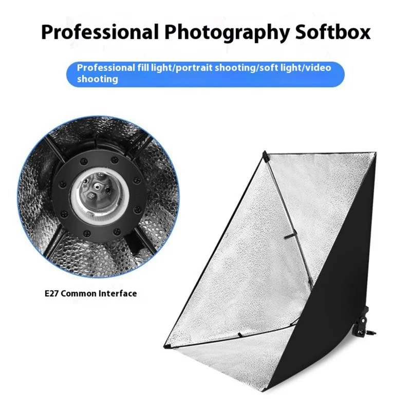 60x60cm Single Light Head Softbox Photography Studio Equipment for Portrait Product Shooting - US Plug