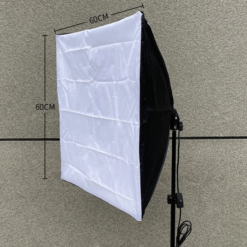 60x60cm Single Light Head Softbox Photography Studio Equipment for Portrait Product Shooting - US Plug