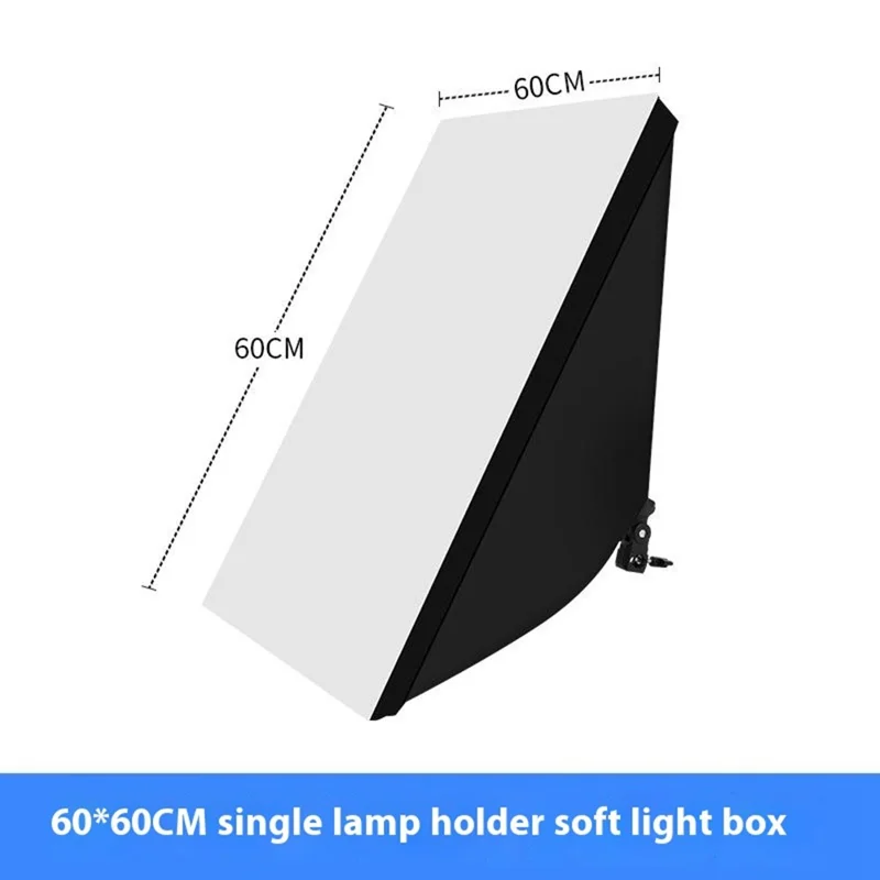 60x60cm Single Light Head Softbox Photography Studio Equipment for Portrait Product Shooting - US Plug