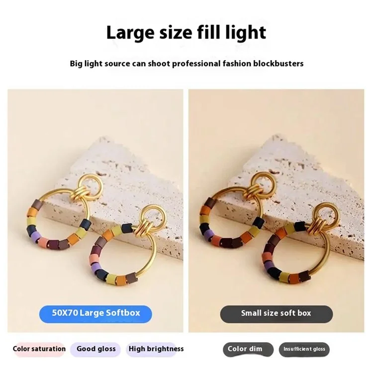 70cm Octagonal Softbox Photography Studio Lighting Equipment with Single Light Head - US Plug