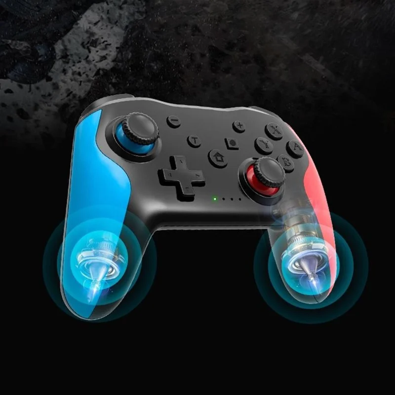 NS009 Game Controller Six-Axis Gyroscope Dual Vibration Android Bluetooth-Compatible Wireless Gamepad - Black+White