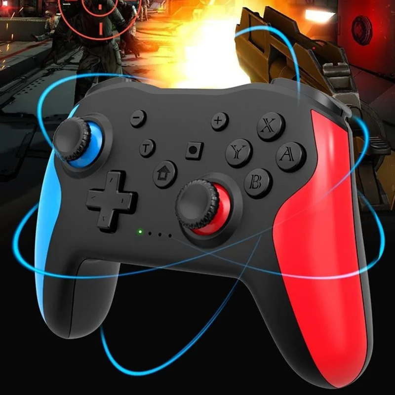 NS009 Game Controller Six-Axis Gyroscope Dual Vibration Android Bluetooth-Compatible Wireless Gamepad - White+Black