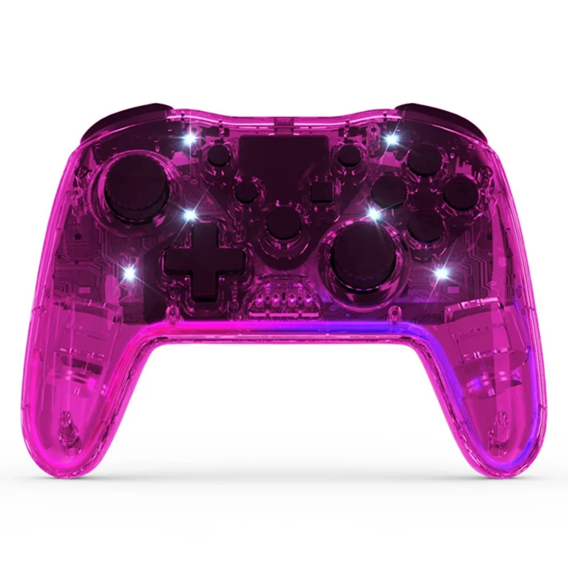 NS015 Wireless Controller  Turbo Function Vibration Bluetooth-Compatible Gamepad - Transparent Red