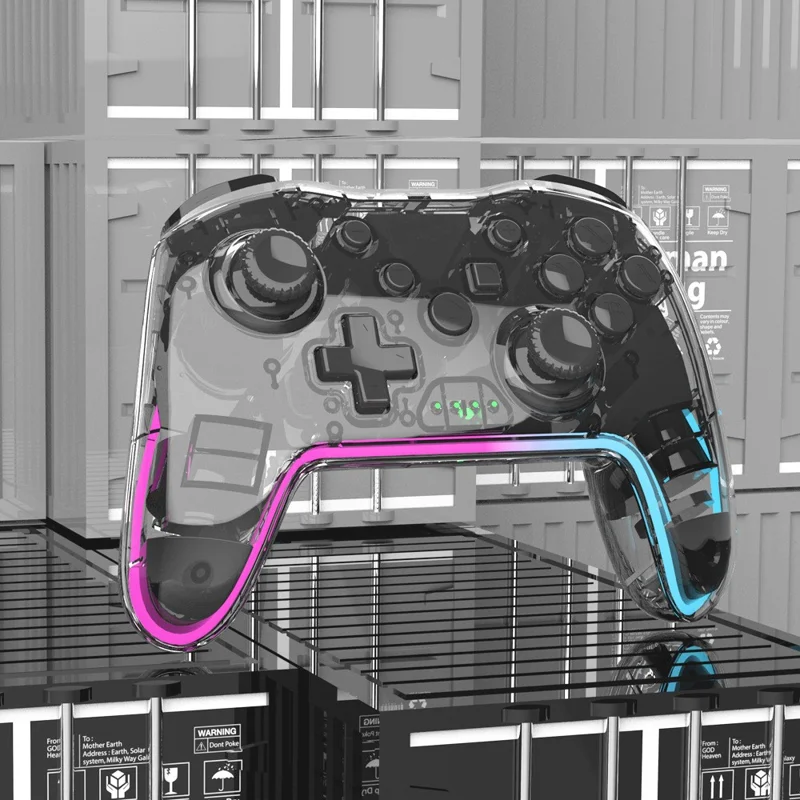 NS015 Wireless Controller  Turbo Function Vibration Bluetooth-Compatible Gamepad - Transparent Red