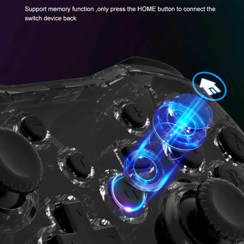 NS015 Wireless Controller  Turbo Function Vibration Bluetooth-Compatible Gamepad - Transparent Red