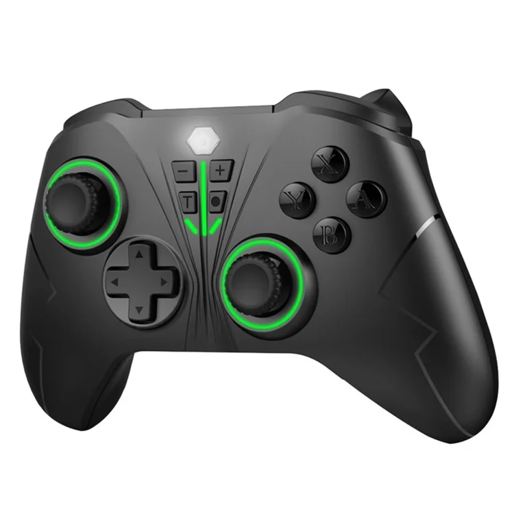 NS016 6 Axis Controller Dual Vibration Macro Programming Gamepad with RGB Light for Nintendo Switch / Sony PS3 / PC / Android - Black