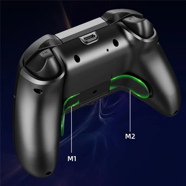 NS016 6 Axis Controller Dual Vibration Macro Programming Gamepad with RGB Light for Nintendo Switch / Sony PS3 / PC / Android - Black