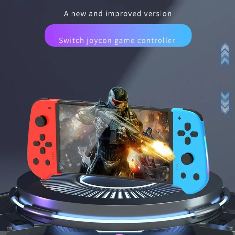 NS055 1 Pair for Nintendo Switch Wireless Joycon Controller Vibration Bluetooth-Compatible Gamepad - Red+Blue