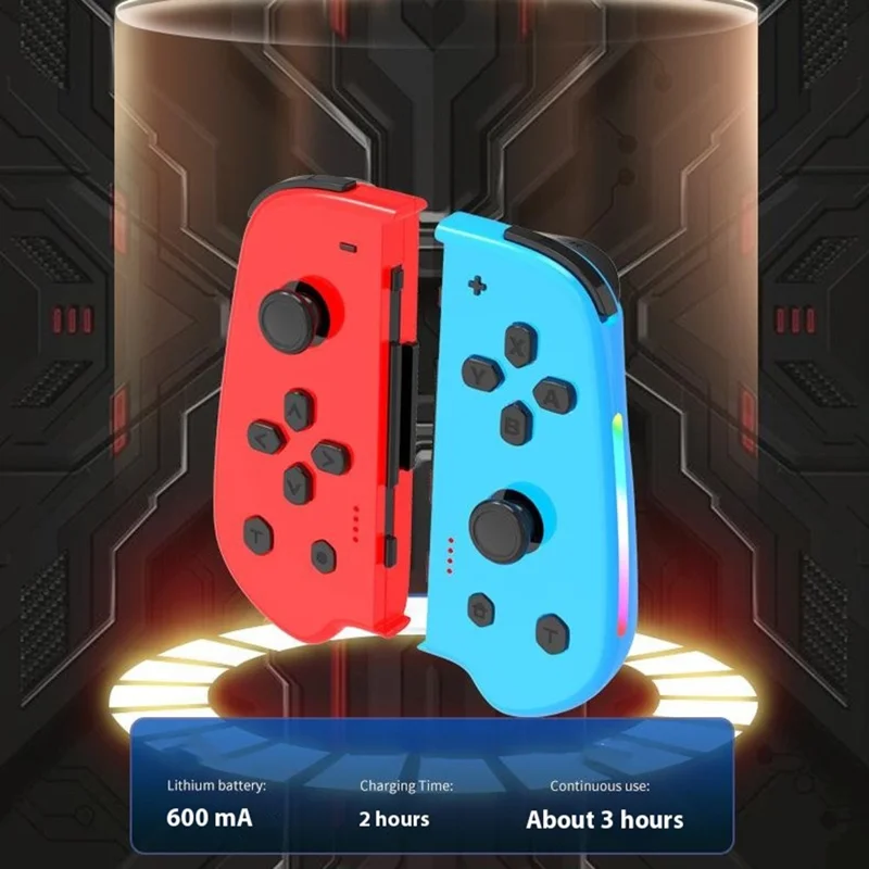 NS055 1 Par de Mando Inalámbrico Joy-Con para Nintendo Switch con Vibración, Compatible con Bluetooth - Morado+Verde
