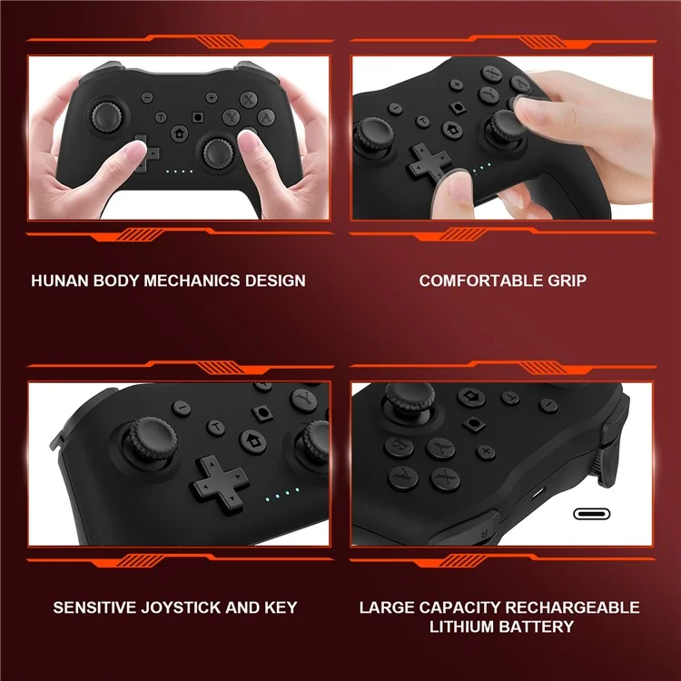 NS017 Mando de juego inalámbrico Bluetooth con giroscopio de 6 ejes para Nintendo Switch / Sony PS3 / PC - Blanco