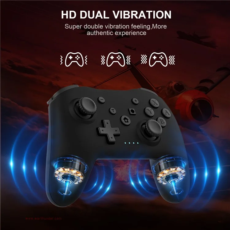NS017 Mando de juego inalámbrico Bluetooth con giroscopio de 6 ejes para Nintendo Switch / Sony PS3 / PC - Blanco