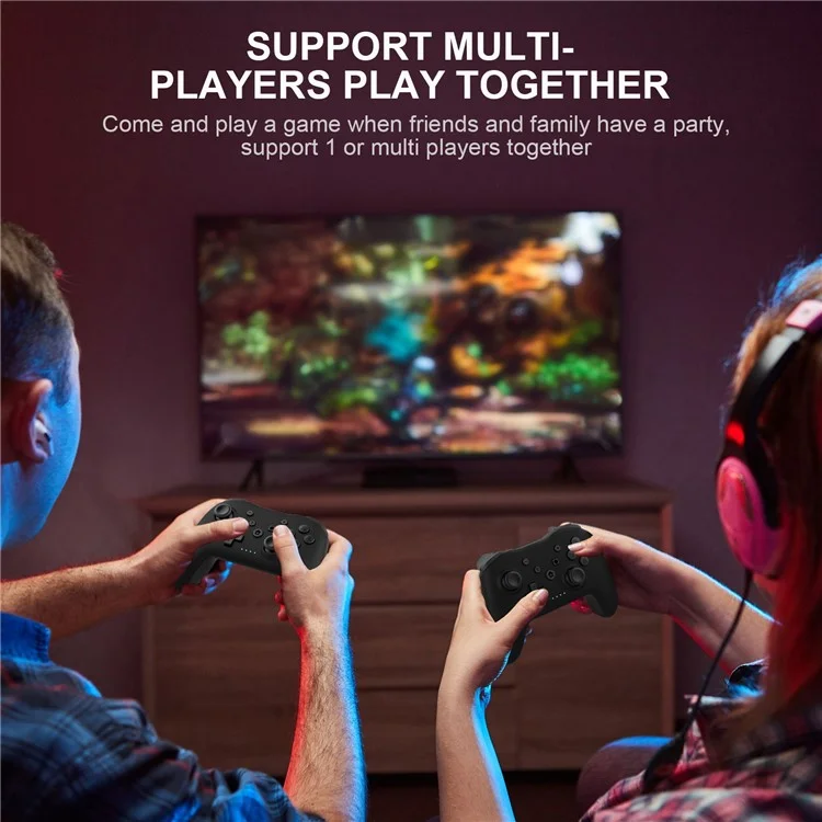 NS017 Mando de juego inalámbrico Bluetooth con giroscopio de 6 ejes para Nintendo Switch / Sony PS3 / PC - Blanco