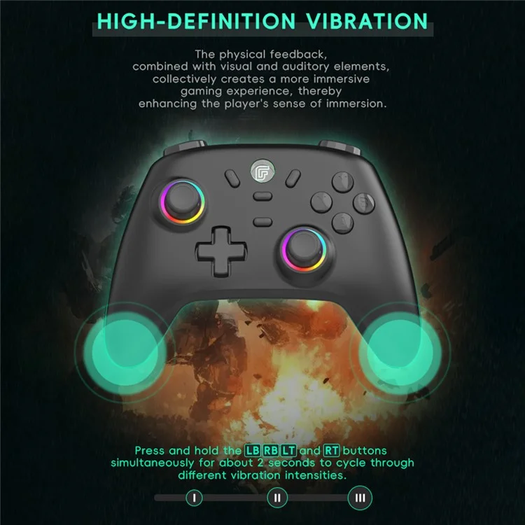 DATA FROG S13 Gamecontroller Turbo 6-Achsen-Gyro Vibration für Switch / PC / Android / iOS Kabellos Gamepad