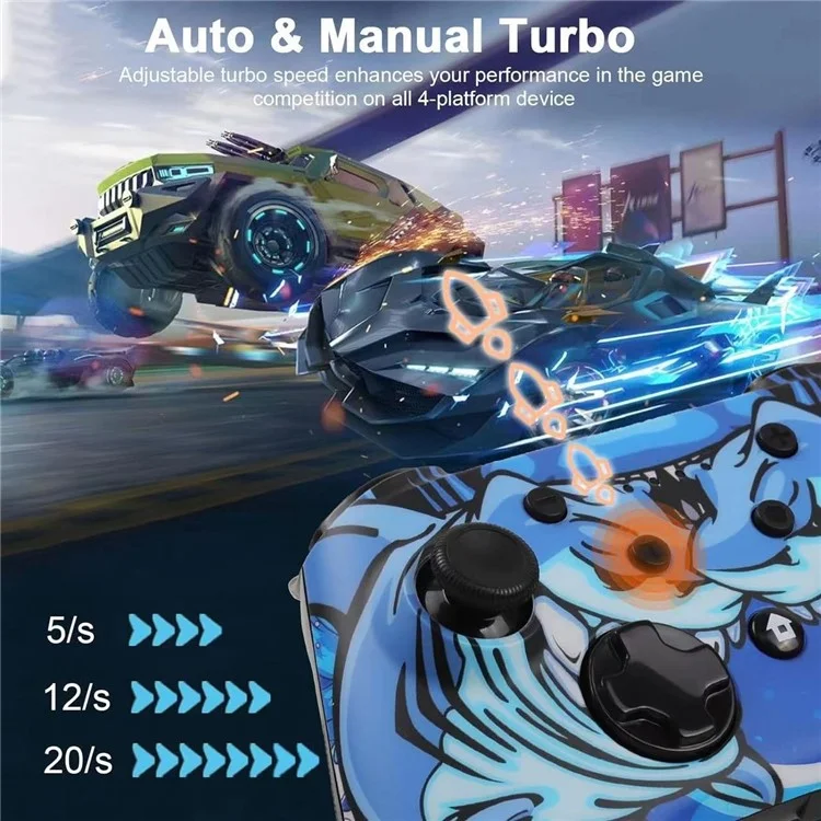 CX-270C Gamecontroller mit Dual-Motor-Vibration, 3D-Joystick, Sechs-Achsen-Gyroskop, kabellos Bluetooth-kompatibel - Rabbit