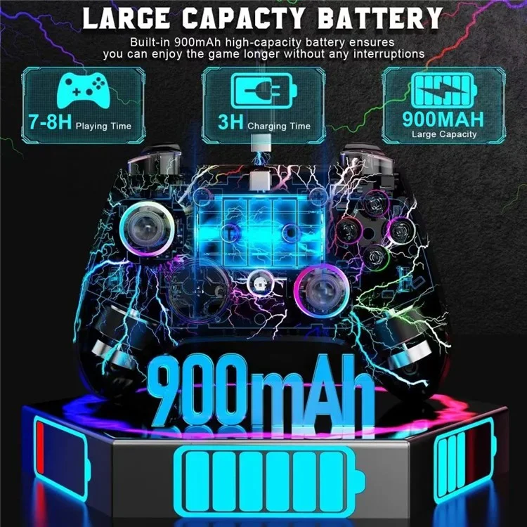 Telecomando senza fili CX-270L Controller di gioco a sei assi Giroscopio Compatibile Bluetooth Luce colorata Gamepad