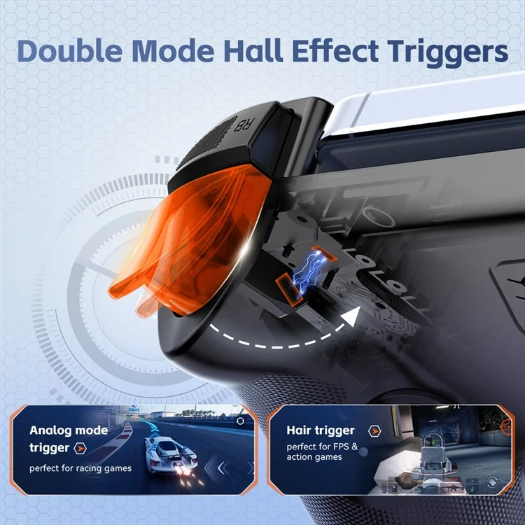 GAMWING Aobing Max Bluetooth-kompatibler / Typ C Kabel-Dual-Modus Erweiterbarer Griff Mobiler Spielcontroller - Schwarz