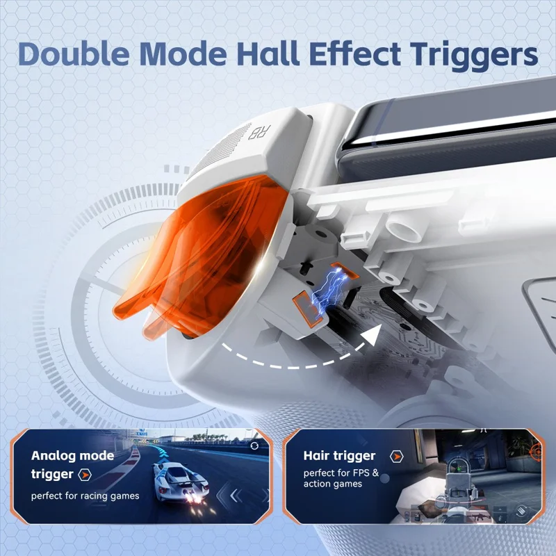GAMWING Aobing Max Bluetooth-compatible  /  Type C Wired Dual Mode Expandable Grip Mobile Game Controller - White
