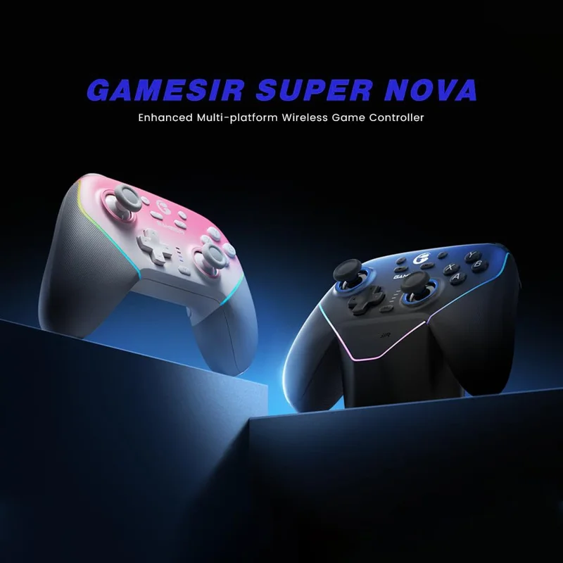 Mando de juego GAMESIR Super Nova compatible con 2,4G / Bluetooth / con cable, con joystick Hall y botones programables - Rosa