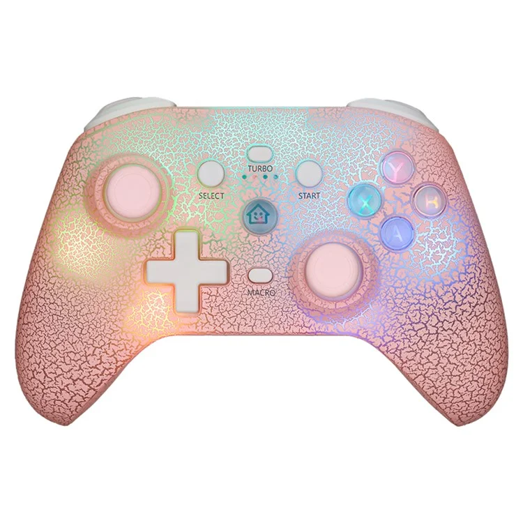 NS21 For Nintendo Switch / Ios / Android / PC RGB Light Gaming Controller Programmable Buttons Wireless Gamepad - Pink