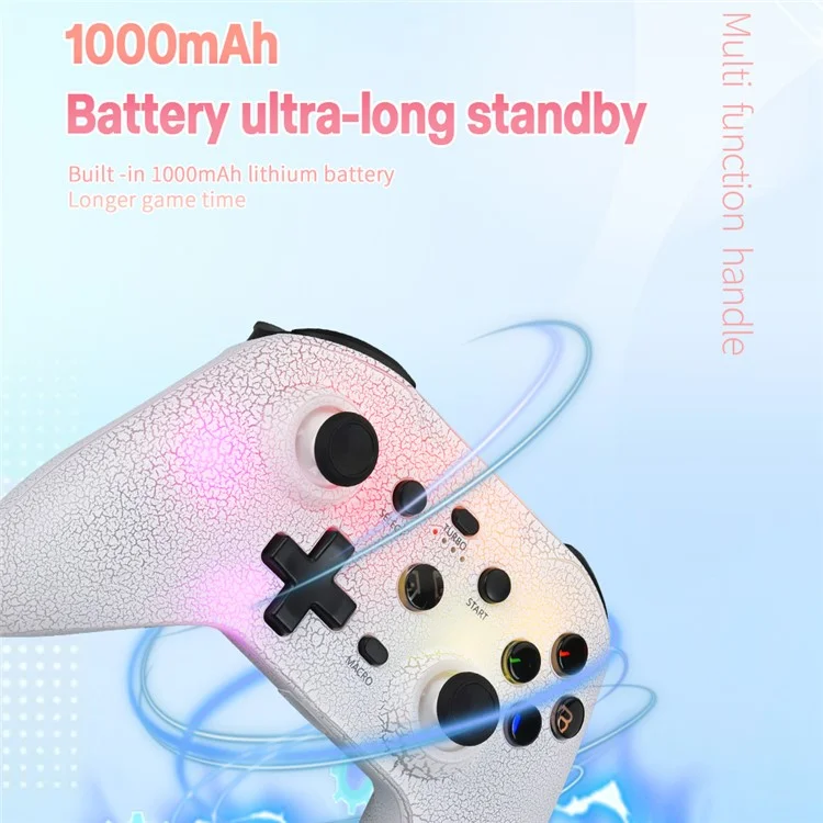 NS21 For Nintendo Switch / Ios / Android / PC RGB Light Gaming Controller Programmable Buttons Wireless Gamepad - Pink