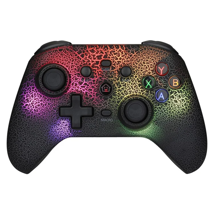 NS21 For Nintendo Switch / iOS / Android / PC RGB Light Gaming Controller Programmable Buttons Wireless Gamepad - Black