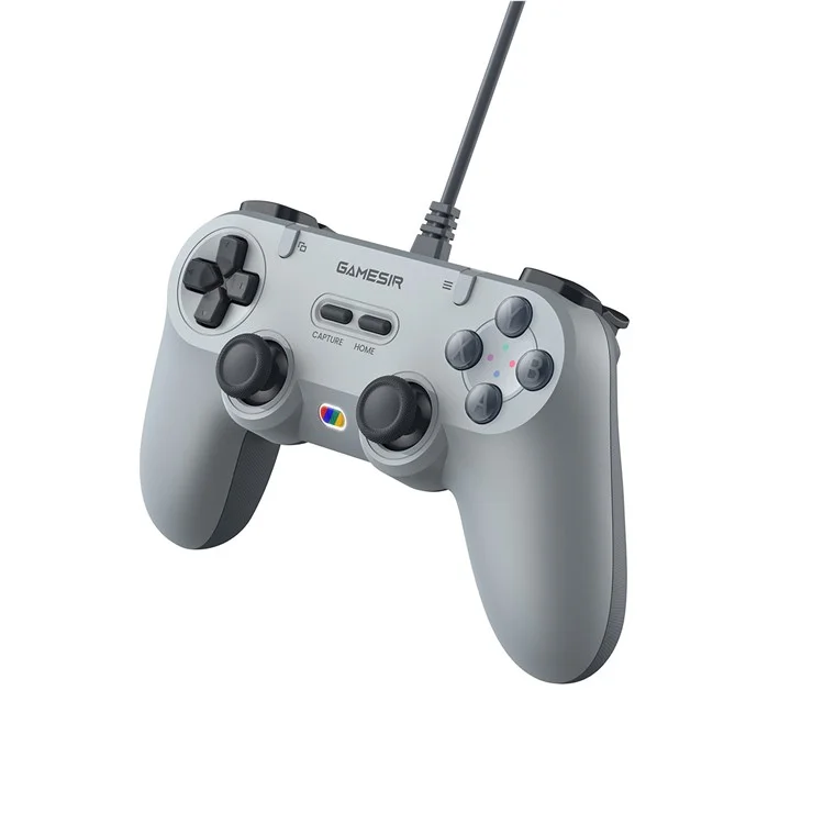 GAMESIR T3 Lite Wired Game Controller for PC Steam Switch Android iOS Hall Effect Joysticks 1000Hz Polling Rate - Grey
