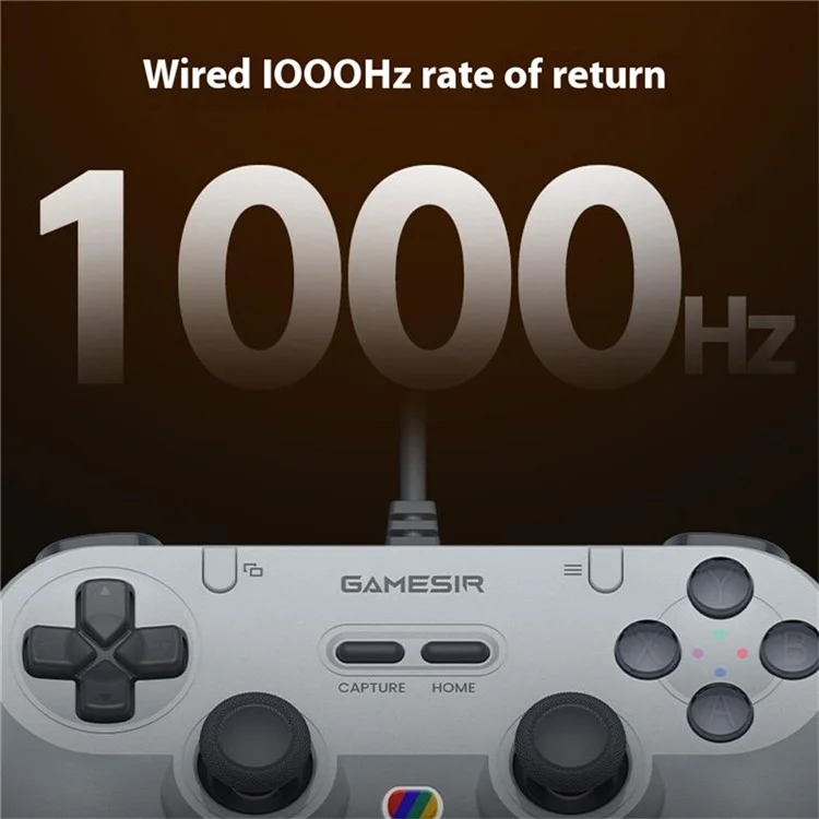 GAMESIR T3 Lite Wired Game Controller for PC Steam Switch Android iOS Hall Effect Joysticks 1000Hz Polling Rate - Grey